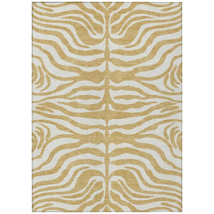 Solstice Gold Washable Indoor-Outdoor Rug-Outdoor Rugs-LOOMLAN Rugs-2'6" x 3'10"-LOOMLAN