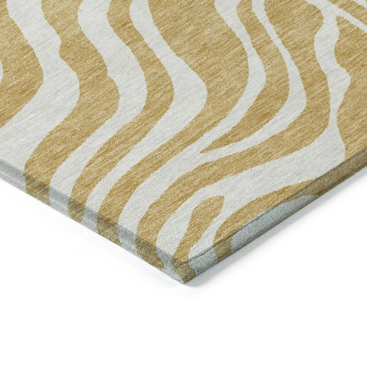Solstice Gold Washable Indoor-Outdoor Rug-Outdoor Rugs-LOOMLAN Rugs-LOOMLAN