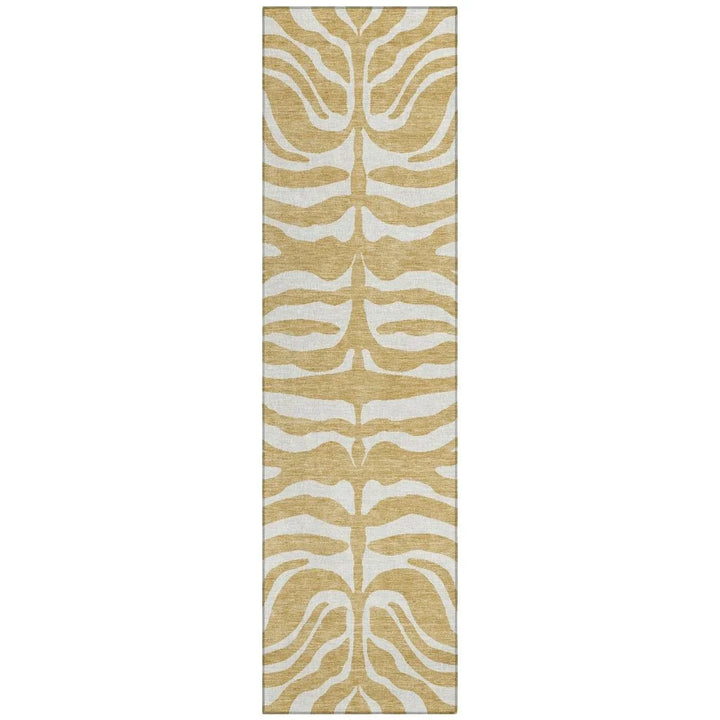 Solstice Gold Washable Indoor-Outdoor Rug-Outdoor Rugs-LOOMLAN Rugs-2'3" x 7'6"-LOOMLAN