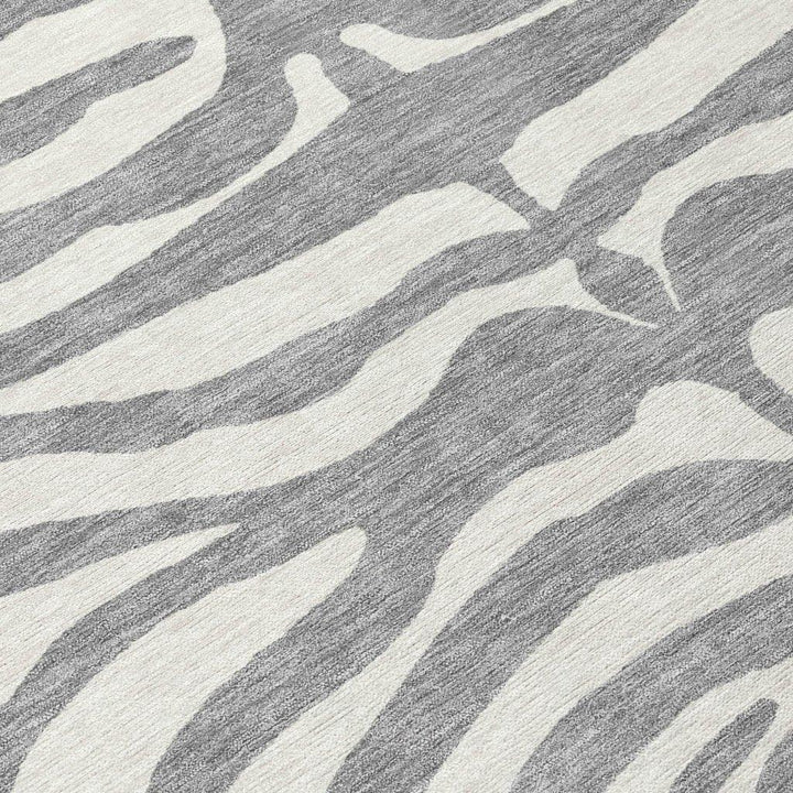 Solstice Gray Washable Indoor-Outdoor Rug-Outdoor Rugs-LOOMLAN Rugs-LOOMLAN
