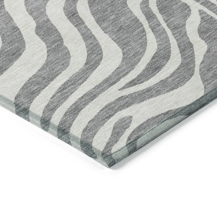 Solstice Gray Washable Indoor-Outdoor Rug-Outdoor Rugs-LOOMLAN Rugs-LOOMLAN
