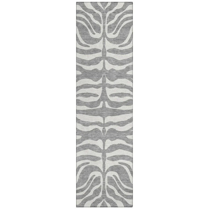 Solstice Gray Washable Indoor-Outdoor Rug-Outdoor Rugs-LOOMLAN Rugs-2'3" x 7'6"-LOOMLAN