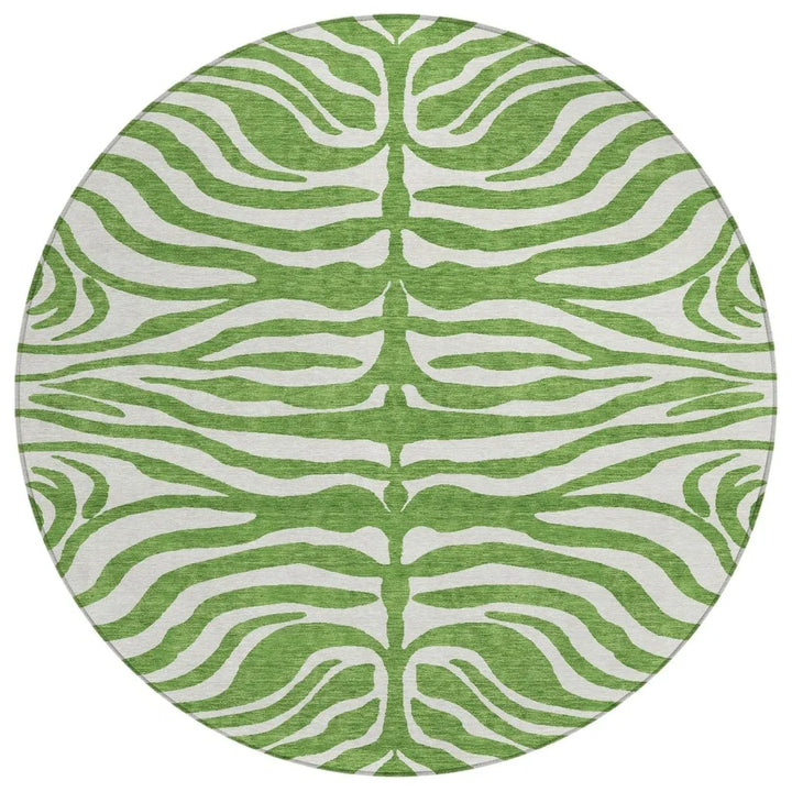 Solstice Green Washable Indoor-Outdoor Rug-Outdoor Rugs-LOOMLAN Rugs-8' x 8'-LOOMLAN