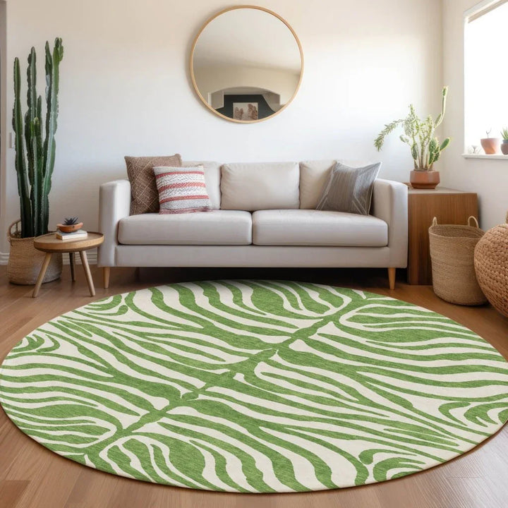 Solstice Green Washable Indoor-Outdoor Rug-Outdoor Rugs-LOOMLAN Rugs-LOOMLAN