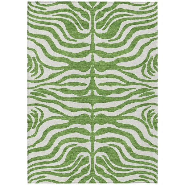 Solstice Green Washable Indoor-Outdoor Rug-Outdoor Rugs-LOOMLAN Rugs-2'6" x 3'10"-LOOMLAN