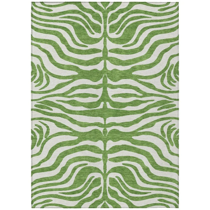 Solstice Green Washable Indoor-Outdoor Rug-Outdoor Rugs-LOOMLAN Rugs-2'6" x 3'10"-LOOMLAN