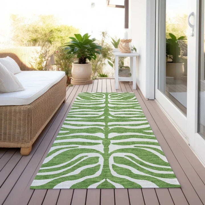 Solstice Green Washable Indoor-Outdoor Rug-Outdoor Rugs-LOOMLAN Rugs-LOOMLAN
