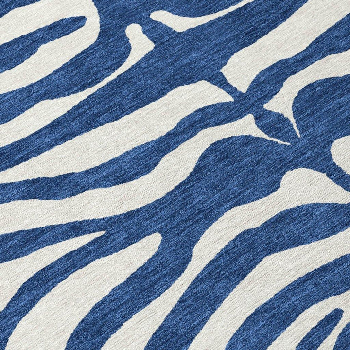 Solstice Navy Washable Indoor-Outdoor Rug-Outdoor Rugs-LOOMLAN Rugs-LOOMLAN