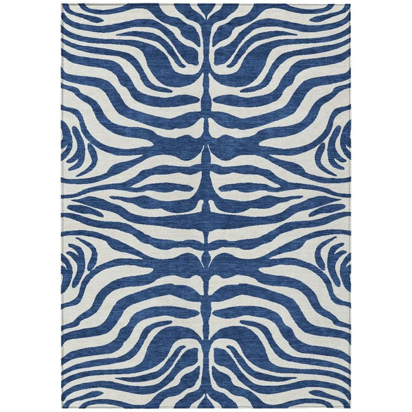 Solstice Navy Washable Indoor-Outdoor Rug-Outdoor Rugs-LOOMLAN Rugs-2'6" x 3'10"-LOOMLAN