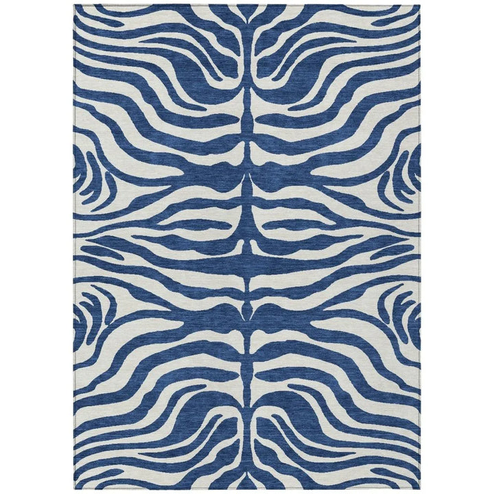 Solstice Navy Washable Indoor-Outdoor Rug-Outdoor Rugs-LOOMLAN Rugs-2'6" x 3'10"-LOOMLAN