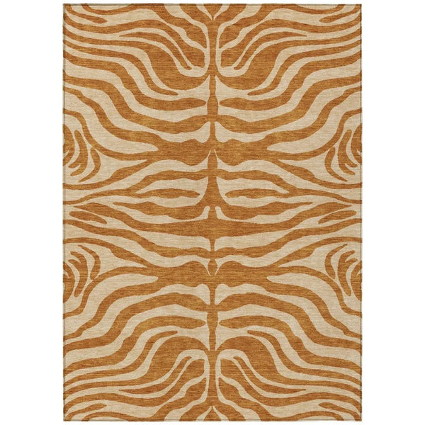 Solstice Orange Washable Indoor-Outdoor Rug-Outdoor Rugs-LOOMLAN Rugs-2'6" x 3'10"-LOOMLAN