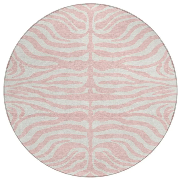 Solstice Pink Washable Indoor-Outdoor Rug-Outdoor Rugs-LOOMLAN Rugs-8' x 8'-LOOMLAN