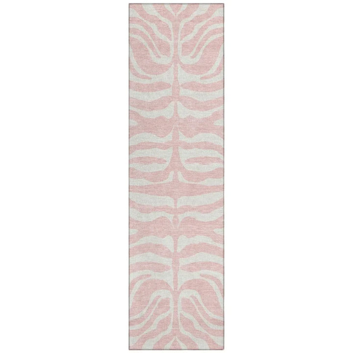 Solstice Pink Washable Indoor-Outdoor Rug-Outdoor Rugs-LOOMLAN Rugs-2'3" x 7'6"-LOOMLAN