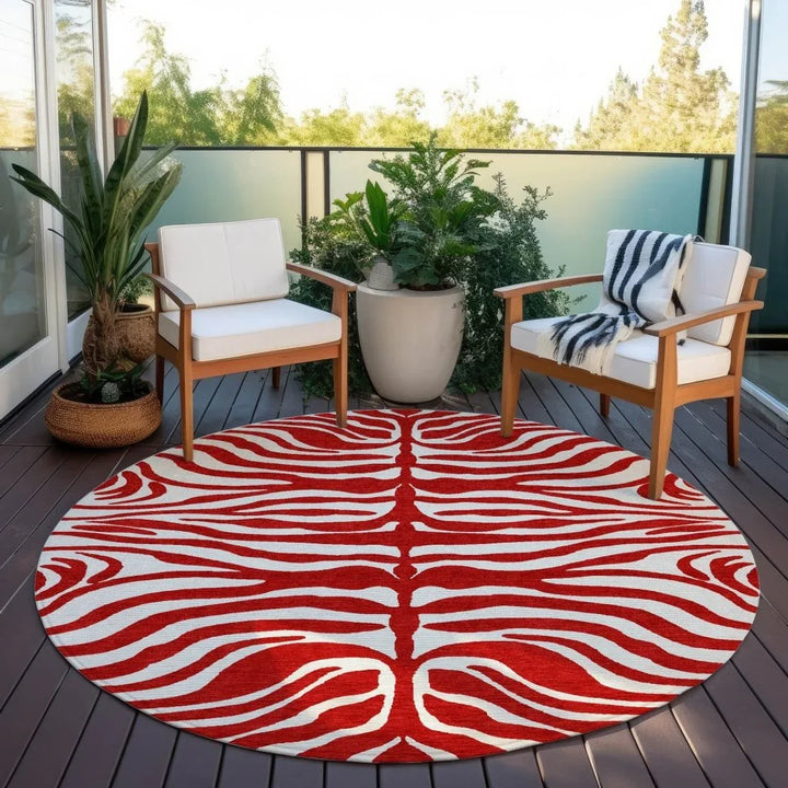 Solstice Red Washable Indoor-Outdoor Rug-Outdoor Rugs-LOOMLAN Rugs-LOOMLAN