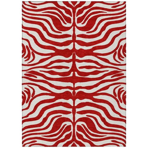 Solstice Red Washable Indoor-Outdoor Rug-Outdoor Rugs-LOOMLAN Rugs-2'6" x 3'10"-LOOMLAN