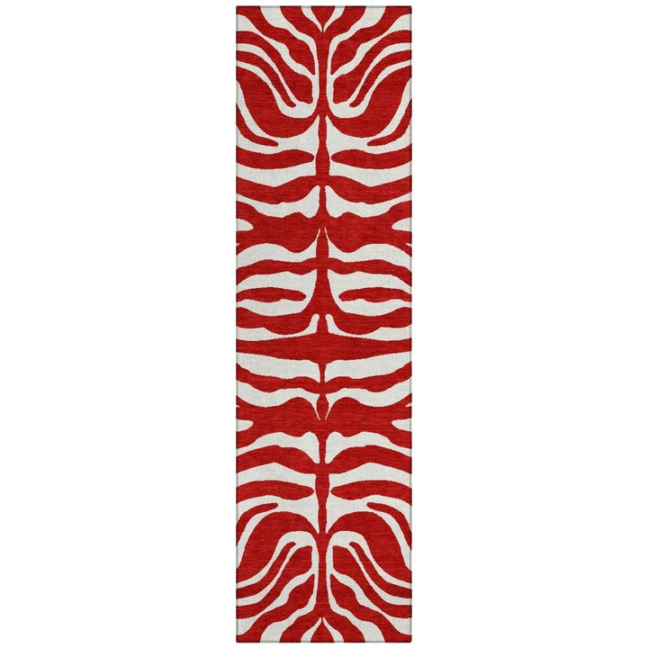 Solstice Red Washable Indoor-Outdoor Rug-Outdoor Rugs-LOOMLAN Rugs-2'3" x 7'6"-LOOMLAN