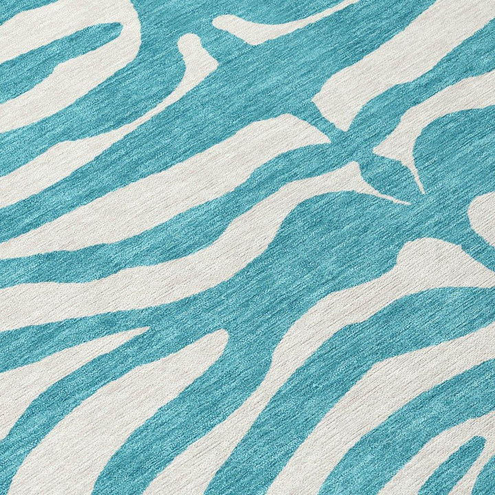 Solstice Teal Washable Indoor-Outdoor Rug-Outdoor Rugs-LOOMLAN Rugs-LOOMLAN