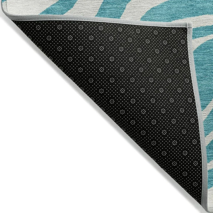 Solstice Teal Washable Indoor-Outdoor Rug-Outdoor Rugs-LOOMLAN Rugs-LOOMLAN