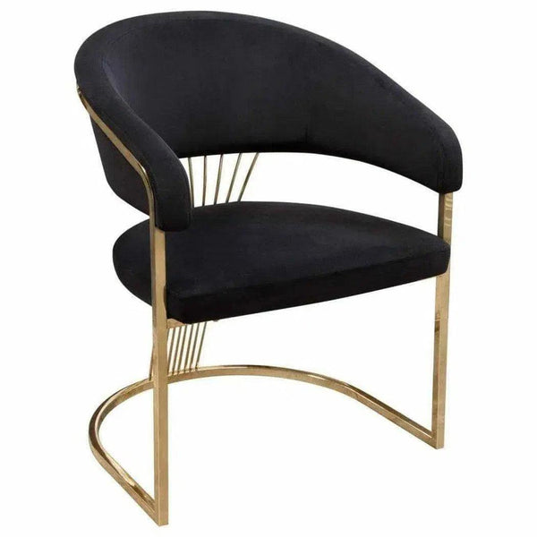 Solstice Velvet Dining Chair-Dining Chairs-Diamond Sofa-Black-LOOMLAN