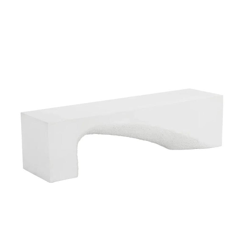 Soma Concrete Outdoor Backless Bench-Outdoor Benches-SUNPAN-White-LOOMLAN