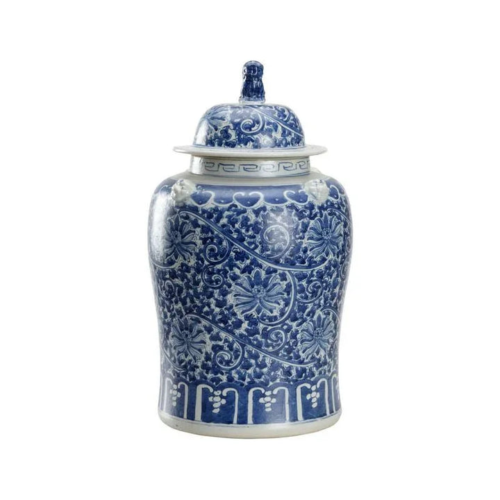 Song Blossom Ginger Ceramic Blue Jar - LOOMLAN - Chelsea House - Vases & Jars