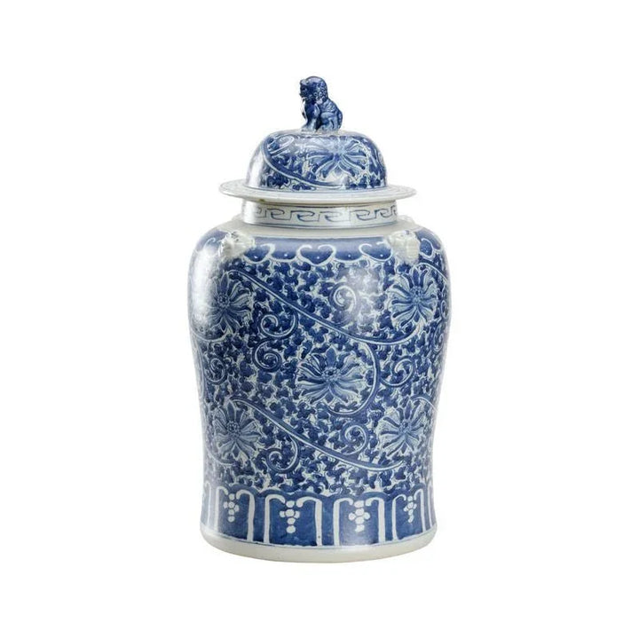 Song Blossom Ginger Ceramic Blue Jar - LOOMLAN - Chelsea House - Vases & Jars