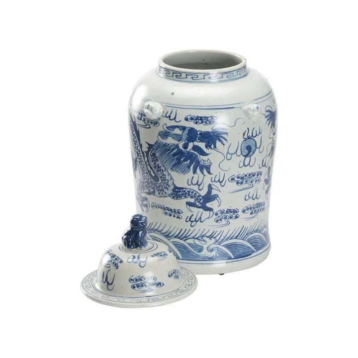 Song Dragon Classic Blue Jar - LOOMLAN - Chelsea House - Vases & Jars