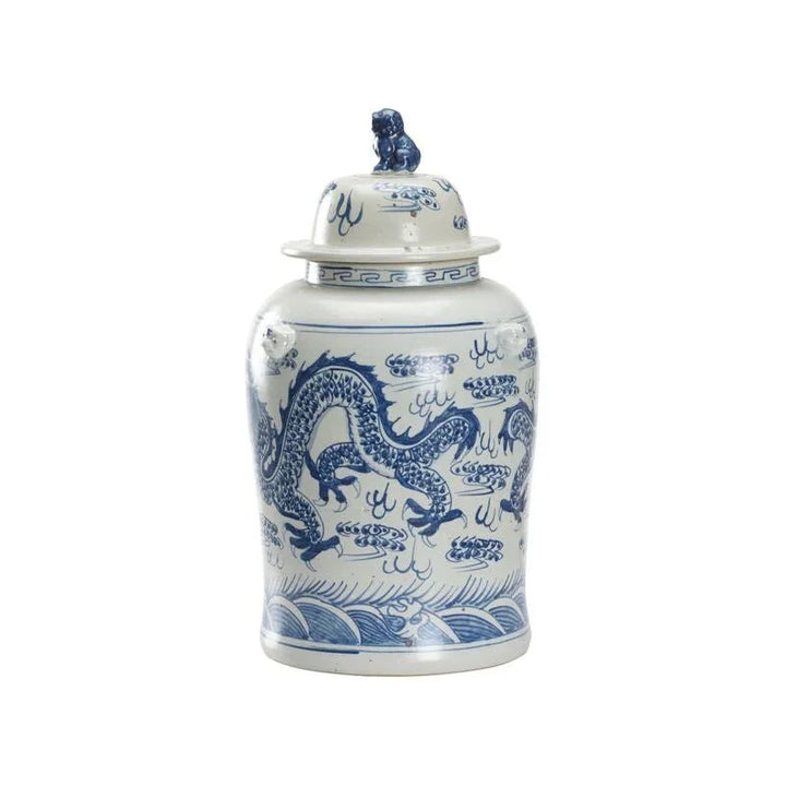 Song Dragon Classic Blue Jar - LOOMLAN - Chelsea House - Vases & Jars