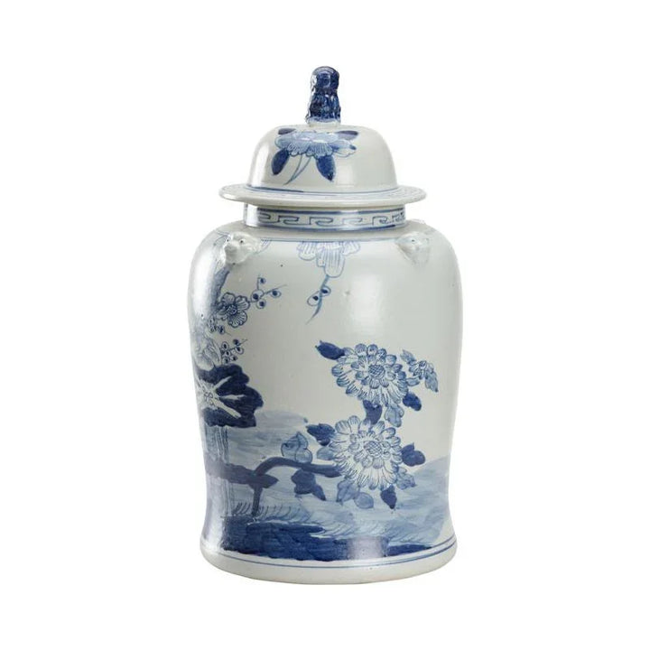 Song Garden Ginger Ceramic Blue Jar - LOOMLAN - Chelsea House - Vases & Jars