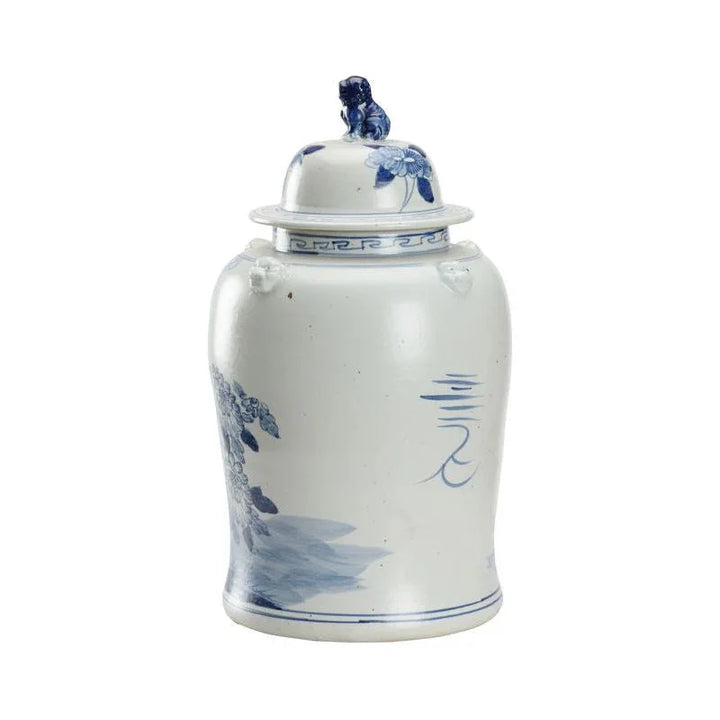 Song Garden Ginger Ceramic Blue Jar - LOOMLAN - Chelsea House - Vases & Jars