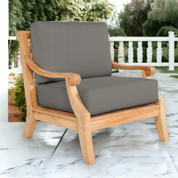 Sonoma Teak Deep Seating Outdoor Club Chair with Sunbrella Cushion-Outdoor Lounge Chairs-HiTeak-LOOMLAN
