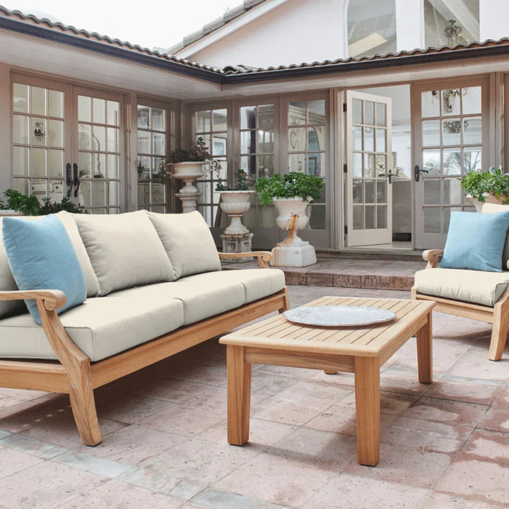 Sonoma Teak Patio Deep Sofa Set with Sunbrella 4PC - LOOMLAN - HiTeak - Outdoor Sofas & Loveseats