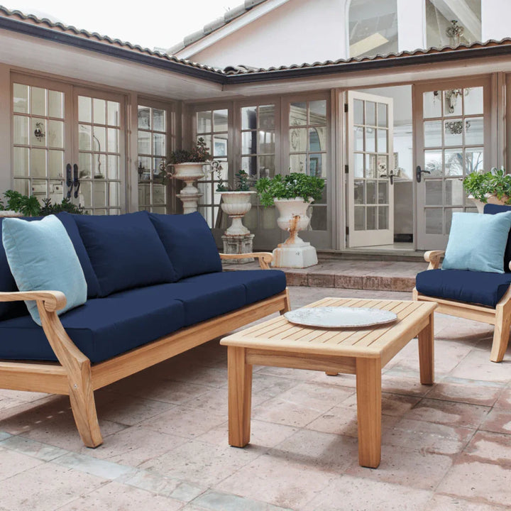 Sonoma Teak Patio Deep Sofa Set with Sunbrella 4PC - LOOMLAN - HiTeak - Outdoor Sofas & Loveseats
