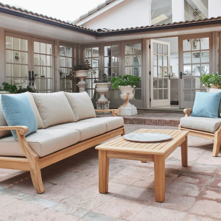 Sonoma Teak Patio Deep Sofa Set with Sunbrella 4PC - LOOMLAN - HiTeak - Outdoor Sofas & Loveseats
