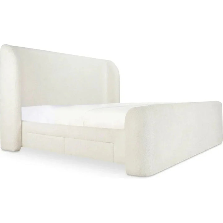 Sophia Wood White Bed - LOOMLAN - Moe's Home - Beds