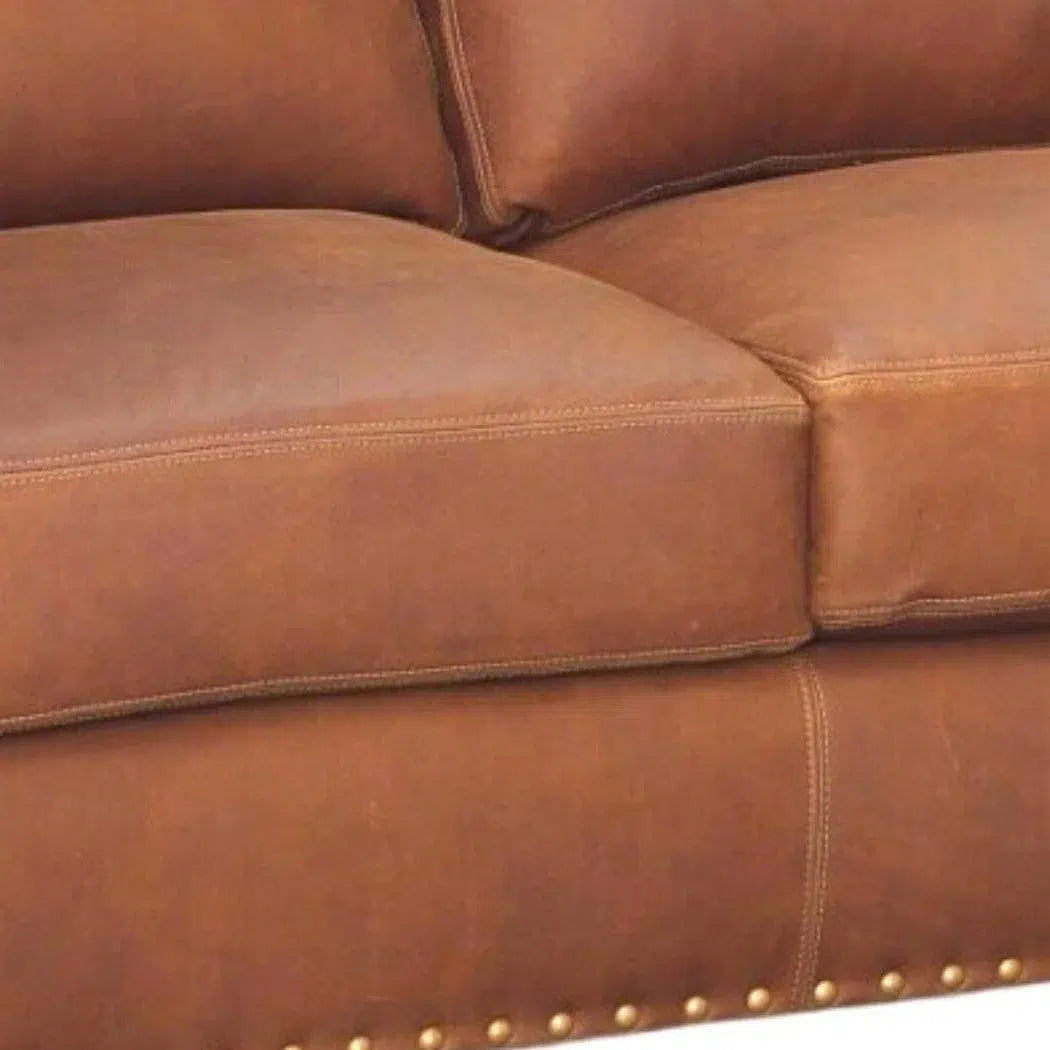 Soreil Caramel Brown Leather Sofa Hartford