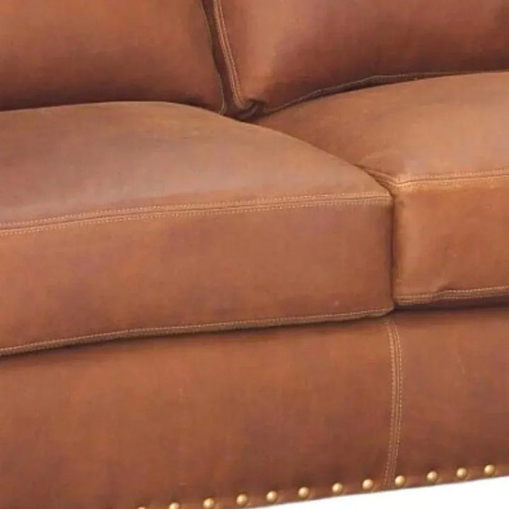 Soreil Caramel Brown Leather Sofa Hartford - LOOMLAN - Uptown Sebastian - Sofas & Loveseats