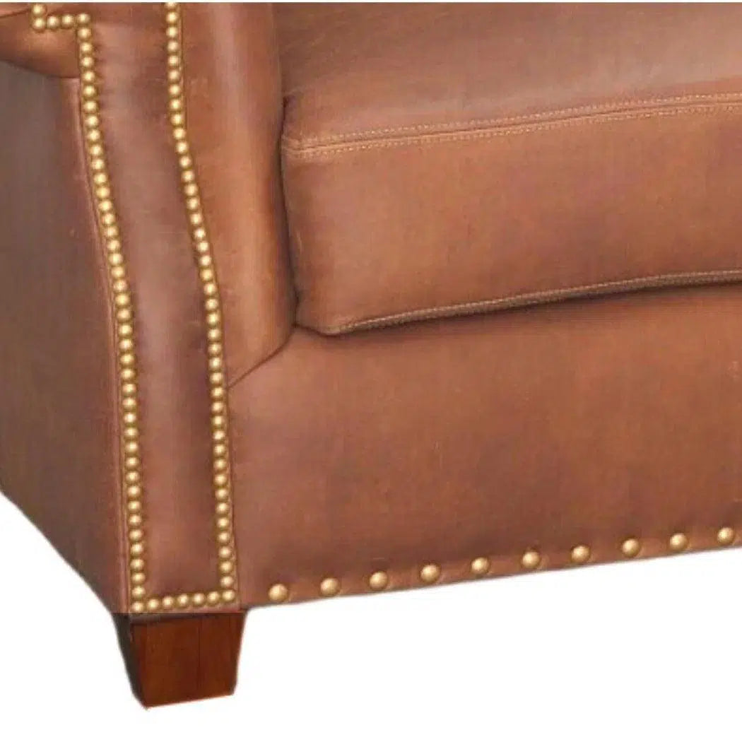 Soreil Caramel Brown Leather Sofa Hartford