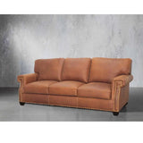 Made In the USA 90" Caramel Brown Leather Sofa Modern Hartford Sofas & Loveseats LOOMLAN By Uptown Sebastian