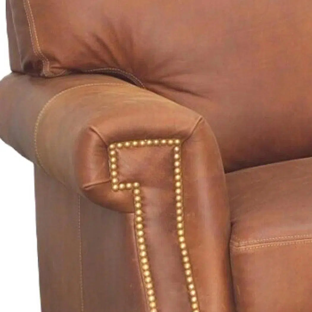 Soreil Caramel Brown Leather Sofa Hartford