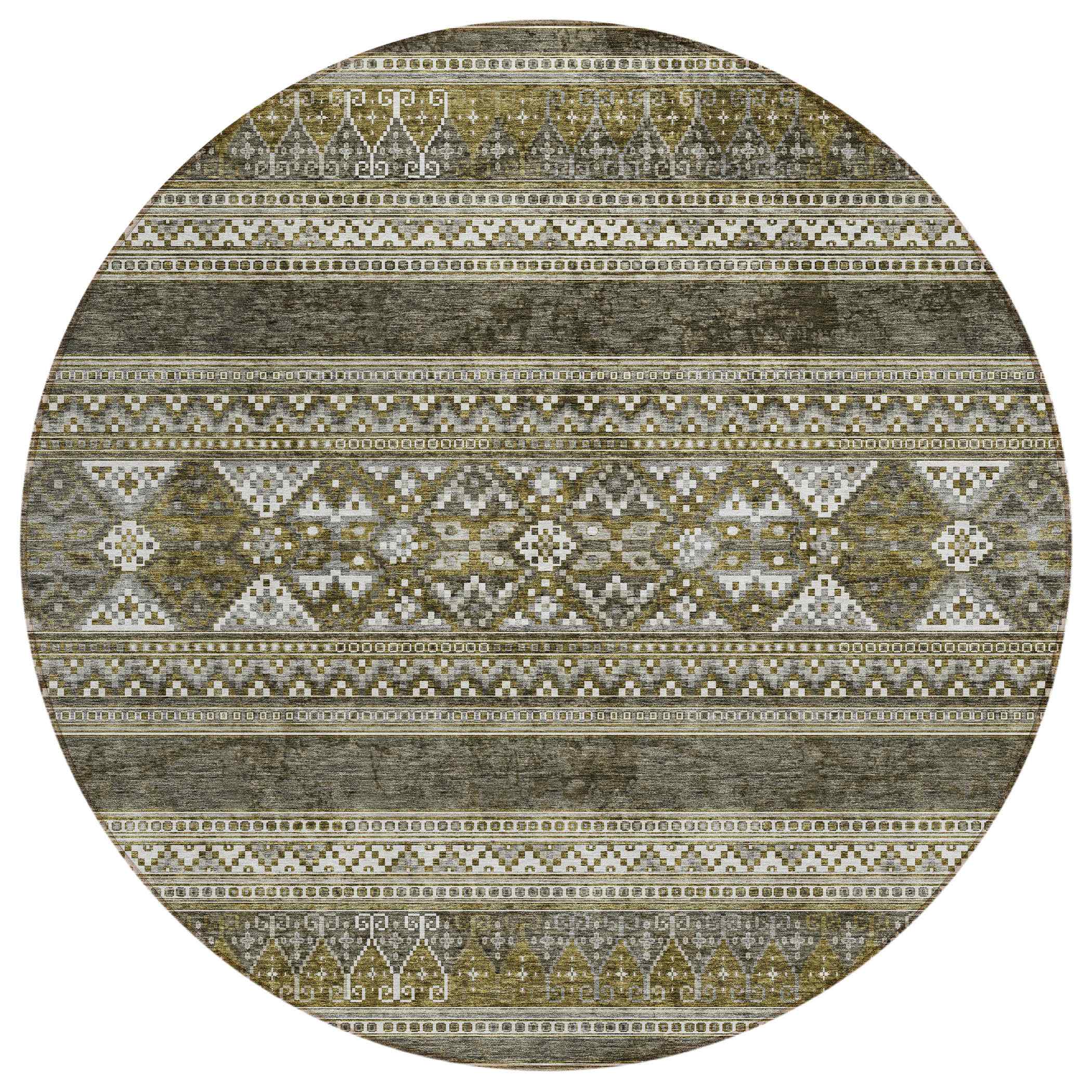 Get Southwest Taupe Washable Rug UV-Resistant and Non-Slip – LOOMLAN