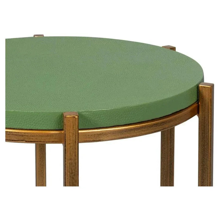 Round Green Side Table 16 Inch | LOOMLAN