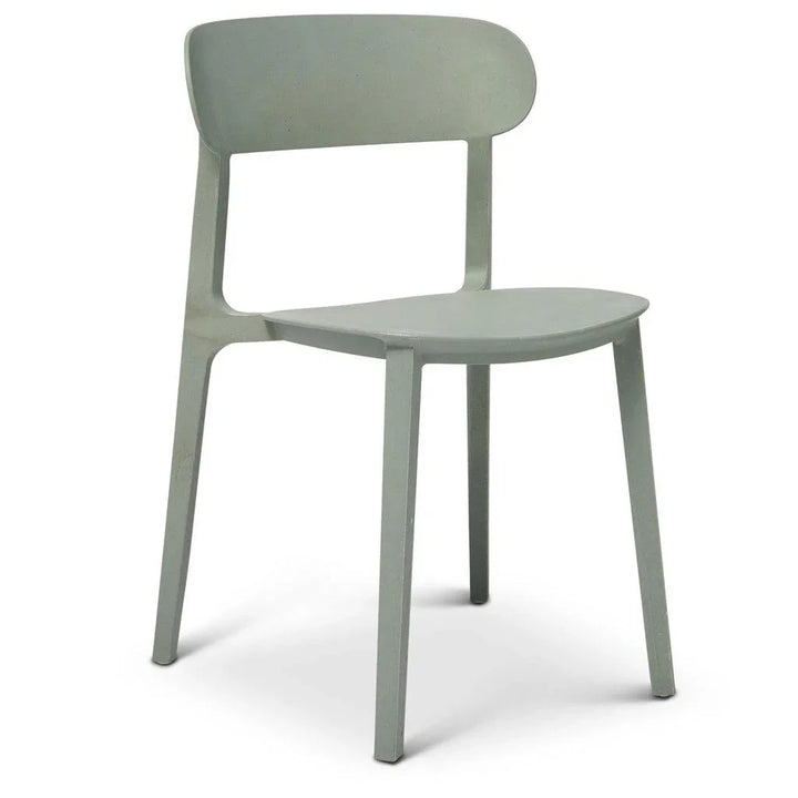 Spencer Eco Friendly Outdoor Stacking Chair - 4PC-Outdoor Dining Chairs-Urbia-Moss Grey-LOOMLAN