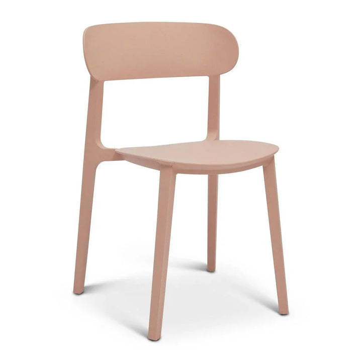 Spencer Eco Friendly Outdoor Stacking Chair - 4PC-Outdoor Dining Chairs-Urbia-Dusty Rose-LOOMLAN