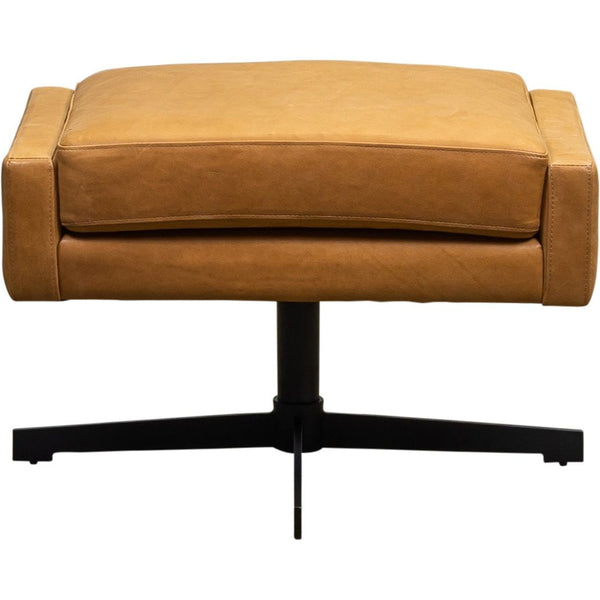 Olivia + Quinn-Spencer Leather Design Swivel Ottoman-Ottomans-Kudos Chamois-LOOMLAN