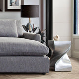 Spire Square Accent Table in Casted Aluminum in Nickel Finish-Side Tables-Diamond Sofa-LOOMLAN