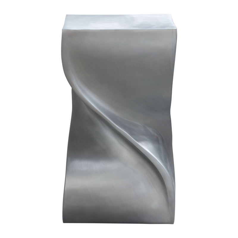 Spire Square Accent Table in Casted Aluminum in Nickel Finish-Side Tables-Diamond Sofa-LOOMLAN