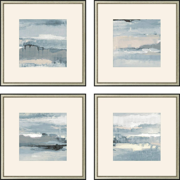 Splendid Blues Wood Framed Wall Art 4PC