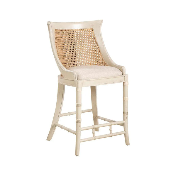 Spoonback Linen Cream Counter Stool-Counter Stools-Furniture Classics-LOOMLAN