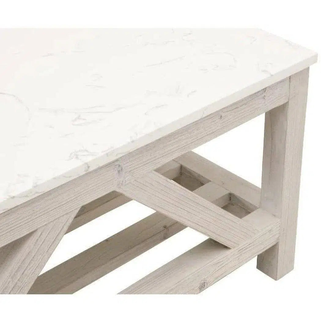 Spruce Coffee Table Reclaimed Pine White Quartz